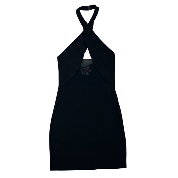 Solid & Striped Gina Dress Halter Bodycon Fitted Black  Mini Dress - Size XS - Picture 3 of 7